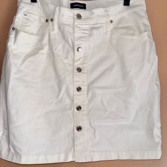 J. Crew Jeans Women's White Denim Button Down Skirt Size 31 - Picture 7 of 9